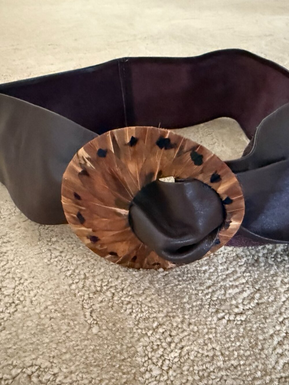 Unique Peacock Feather Vintage Belt